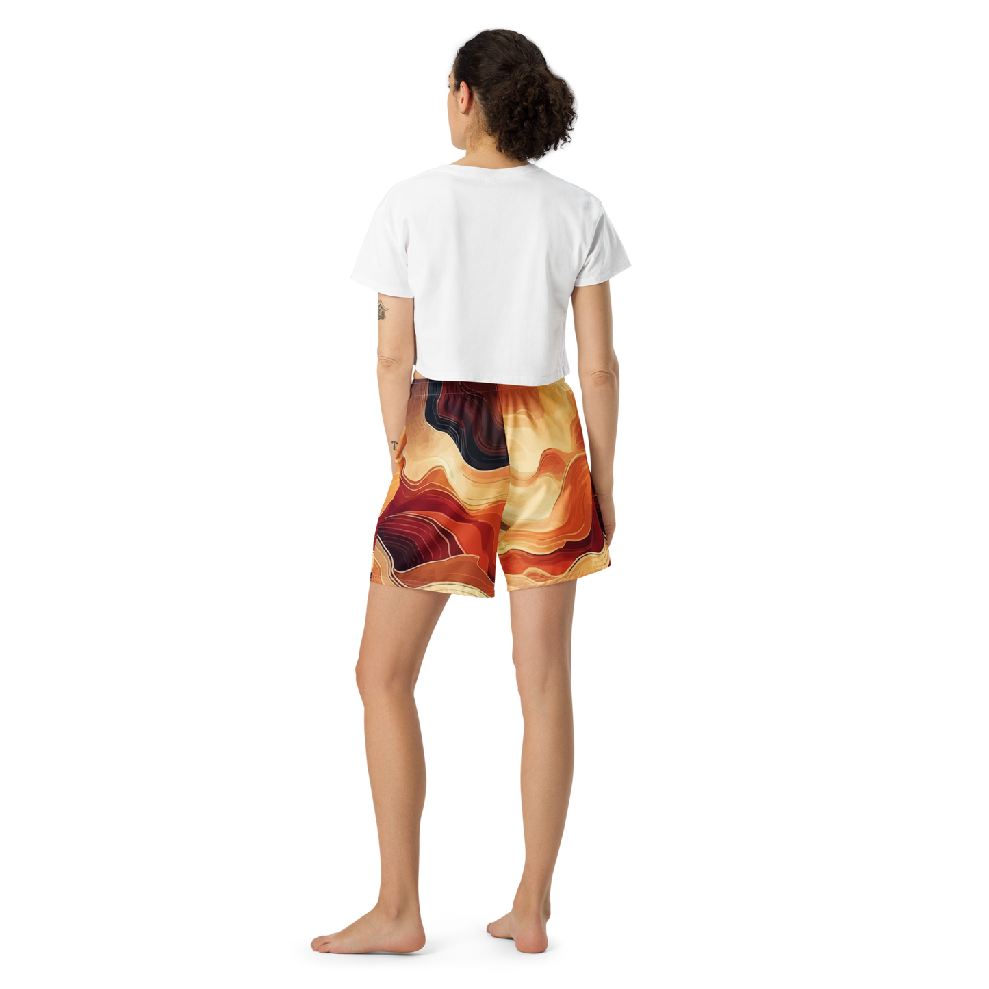 "Sunset Waves" Athletic Long Shorts - Designed by AI