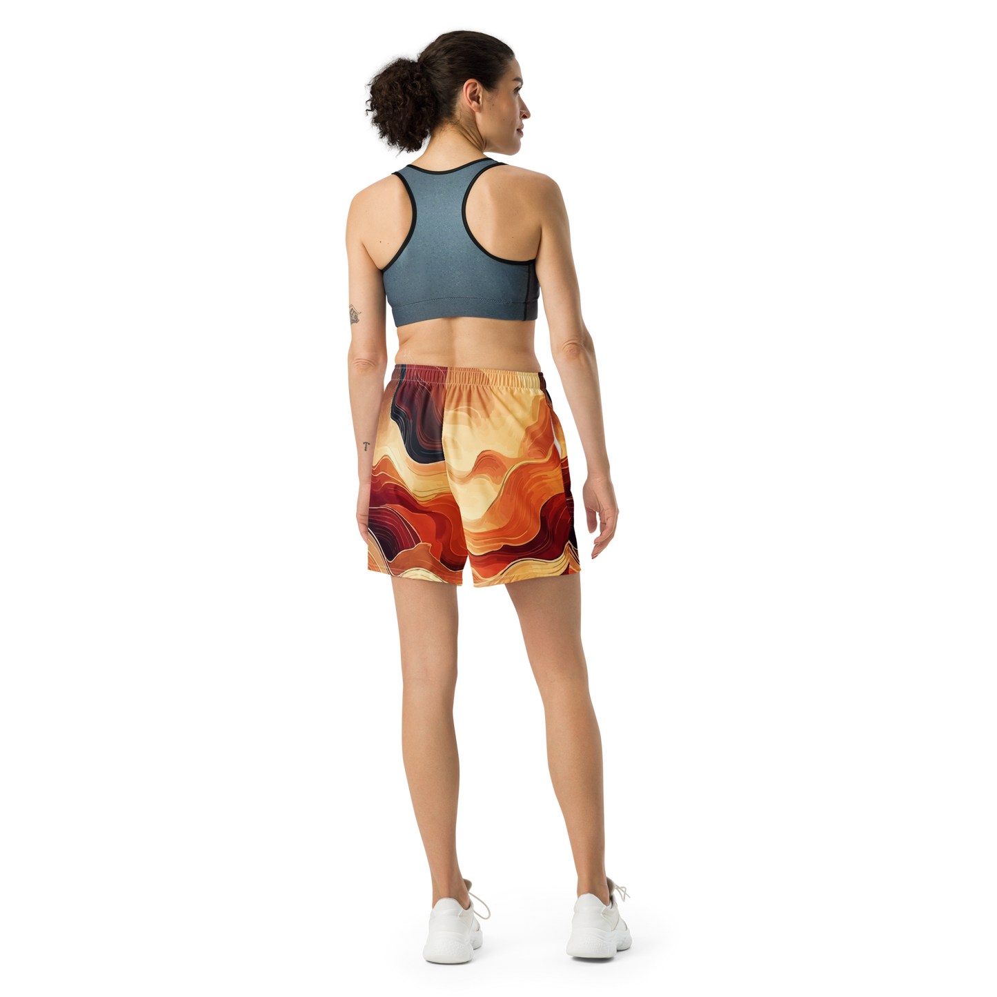 "Sunset Waves" Athletic Long Shorts - Designed by AI