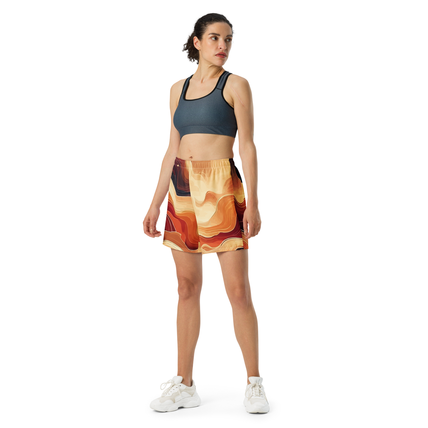 "Sunset Waves" Athletic Long Shorts - Designed by AI