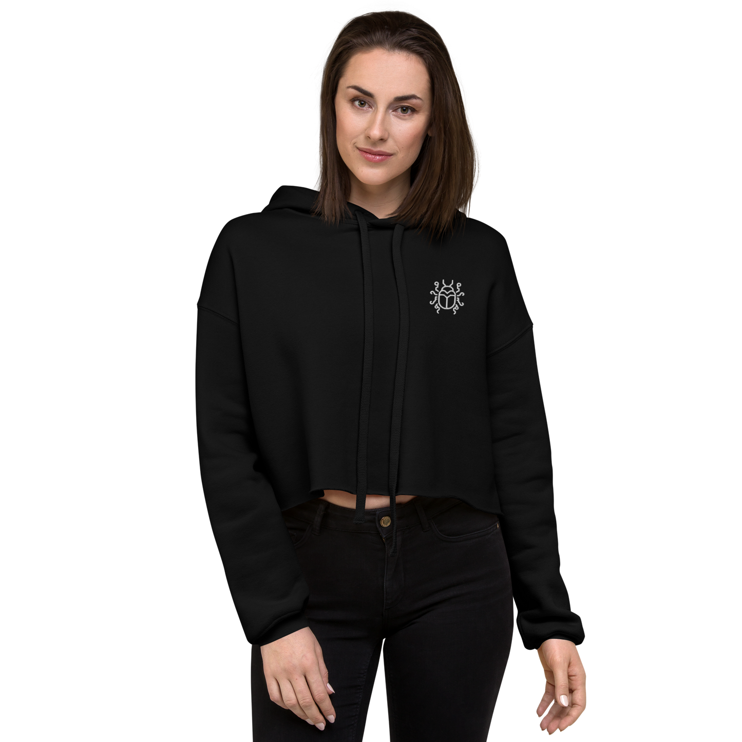 "Prismatic Geometry" Women's Crop Hoodie - Designed by AI