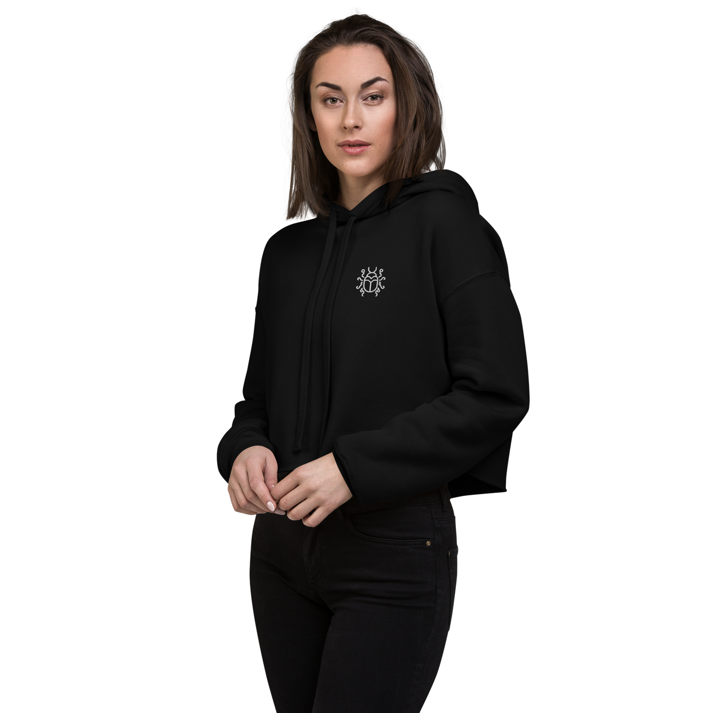 "Prismatic Geometry" Women's Crop Hoodie - Designed by AI