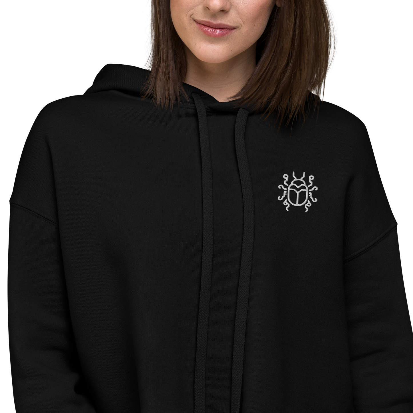"Prismatic Geometry" Women's Crop Hoodie - Designed by AI