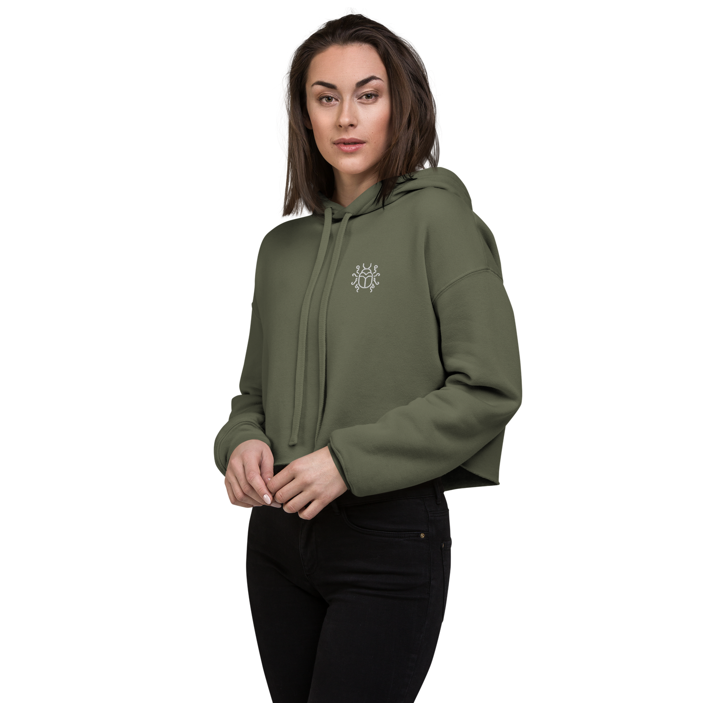 "Prismatic Geometry" Women's Crop Hoodie - Designed by AI