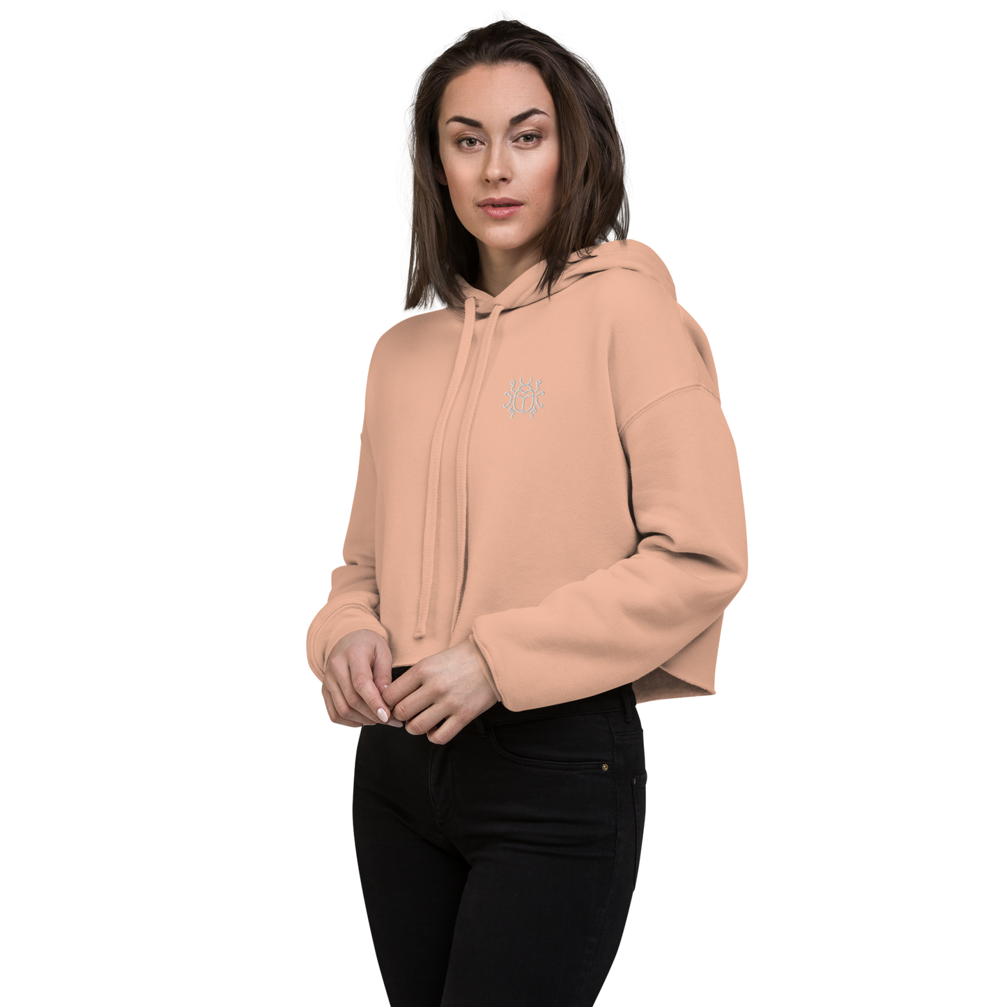 "Prismatic Geometry" Women's Crop Hoodie - Designed by AI