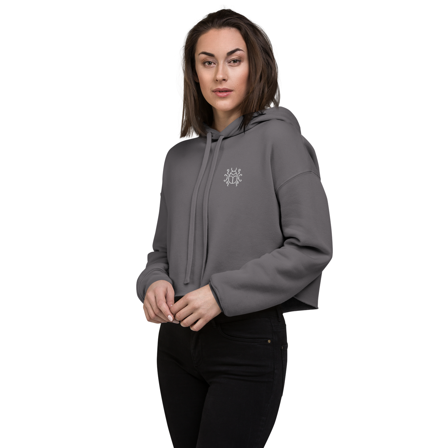 "Prismatic Geometry" Women's Crop Hoodie - Designed by AI