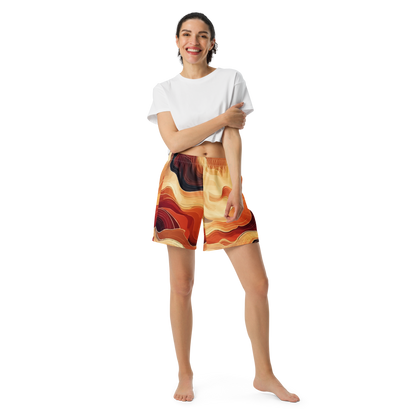 "Sunset Waves" Athletic Long Shorts - Designed by AI