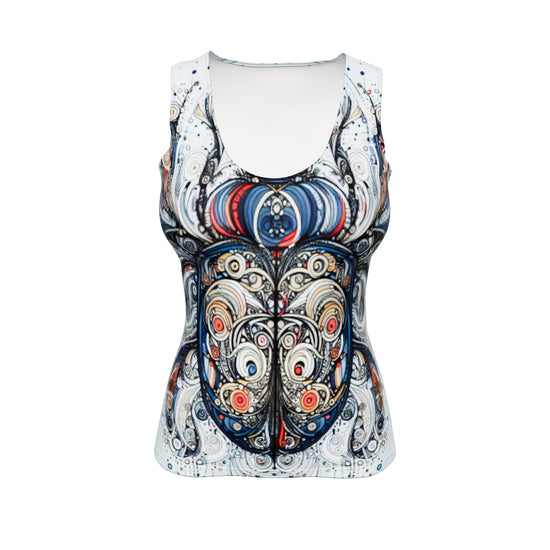 SapphireGlow Beetle Tank Top