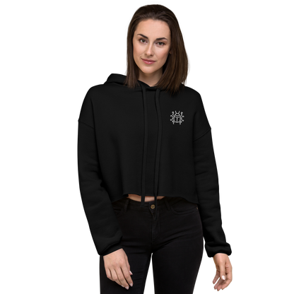 "Prismatic Geometry" Women's Crop Hoodie - Designed by AI