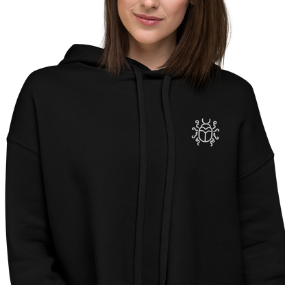 "Prismatic Geometry" Women's Crop Hoodie - Designed by AI