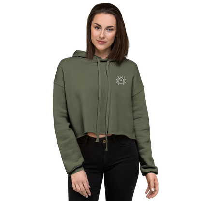 "Prismatic Geometry" Women's Crop Hoodie - Designed by AI