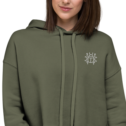 "Prismatic Geometry" Women's Crop Hoodie - Designed by AI