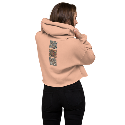 "Prismatic Geometry" Women's Crop Hoodie - Designed by AI