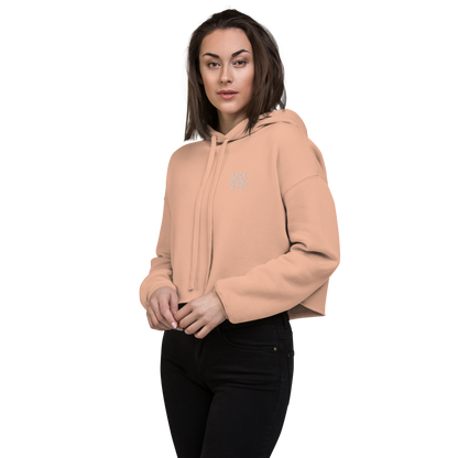 "Prismatic Geometry" Women's Crop Hoodie - Designed by AI