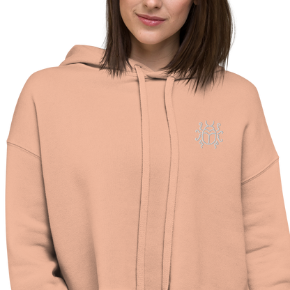 "Prismatic Geometry" Women's Crop Hoodie - Designed by AI