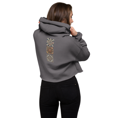 "Prismatic Geometry" Women's Crop Hoodie - Designed by AI