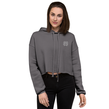 "Prismatic Geometry" Women's Crop Hoodie - Designed by AI