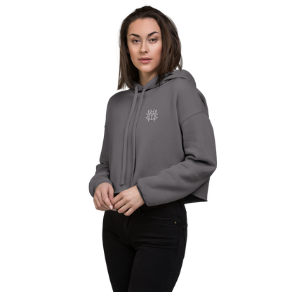 "Prismatic Geometry" Women's Crop Hoodie - Designed by AI