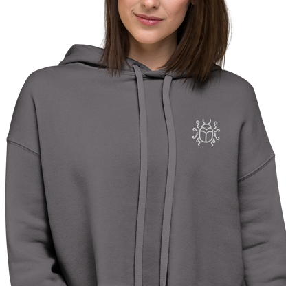 "Prismatic Geometry" Women's Crop Hoodie - Designed by AI